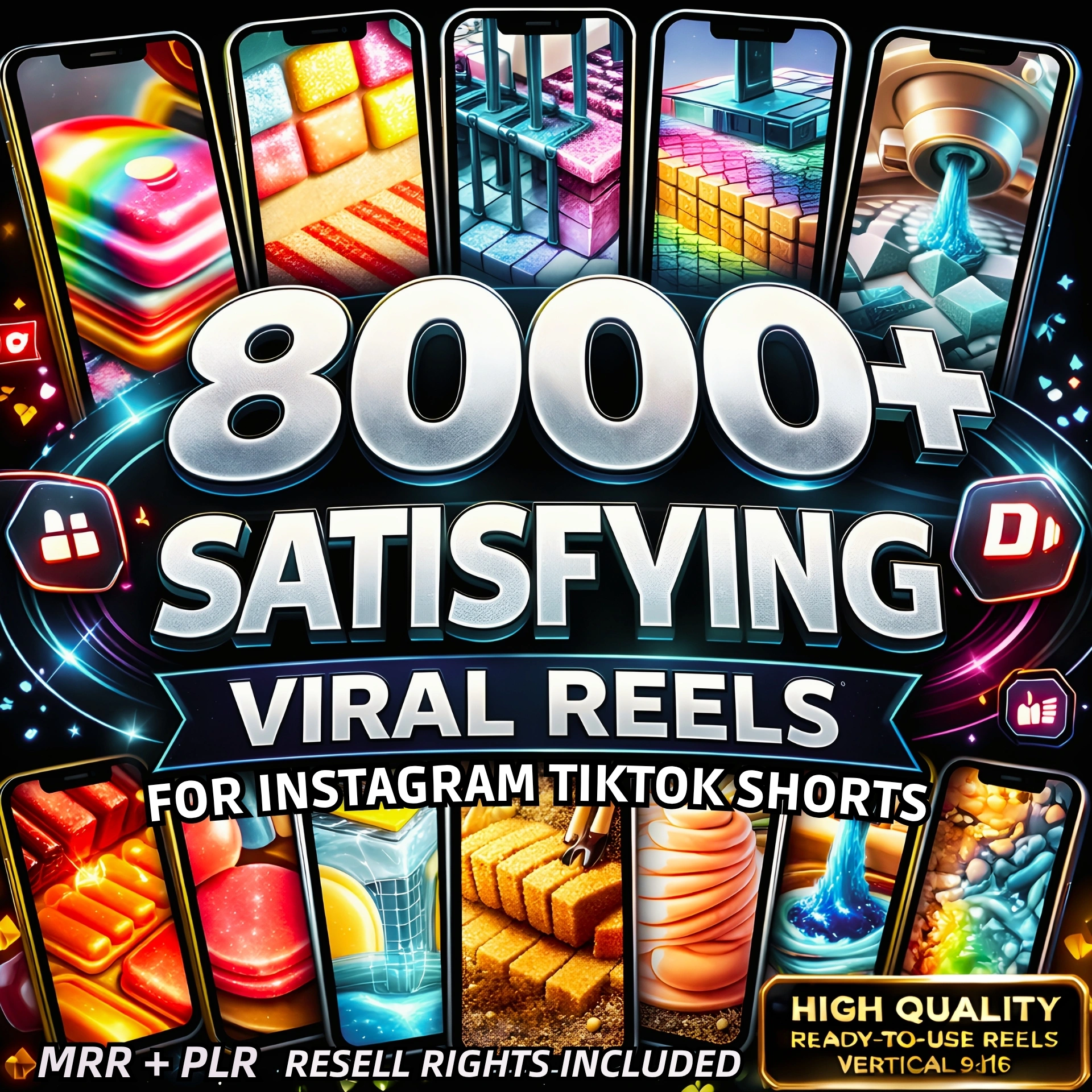 8000+ Satisfying Viral Reels Bundle β Addictive Content + Resell Rights!