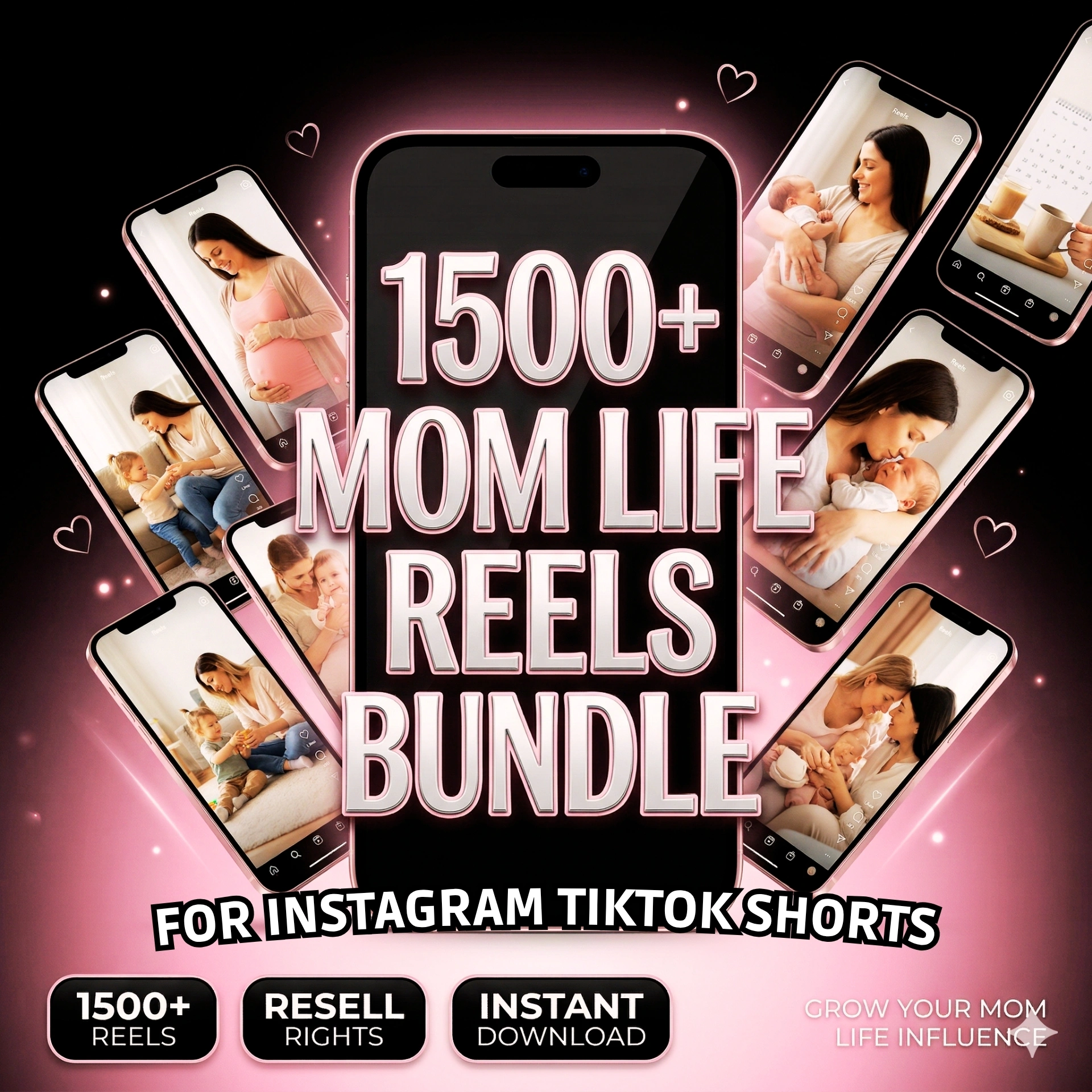 1500+ Mom Life Reels Bundle β Viral Content + Resell Rights